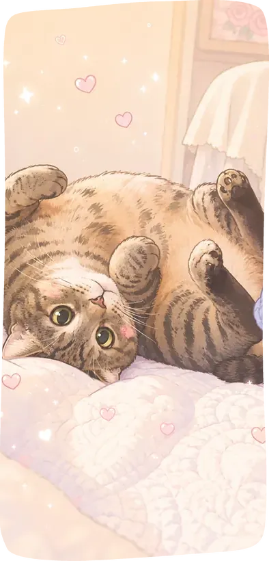 an illustrated cat portrait