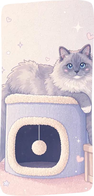 an adorable illustrated cat