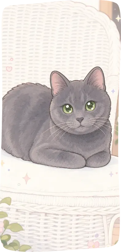 a cat portrait in the lil friends style