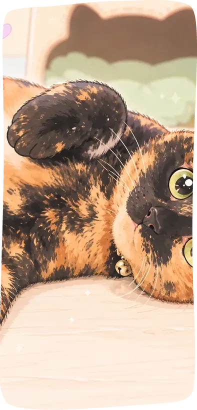 a cat turned into cute art