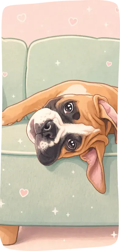 an adorable illustrated dog
