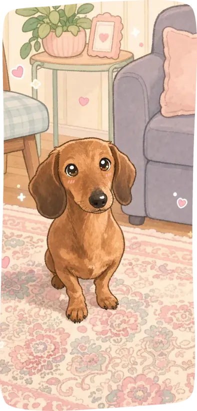 a dog portrait in the lil friends style